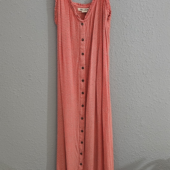 Billabong Vintage Sweet Edhes Button Down Midi Dress Size M Sleeveless - Picture 2 of 10